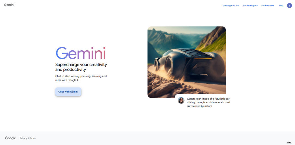 gemini ai homepage
