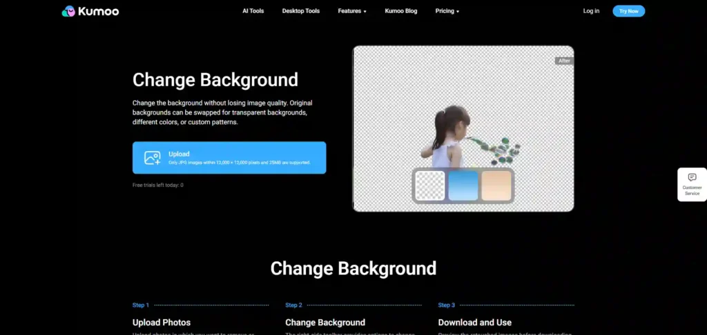 use Kumoo AI to change the background colour