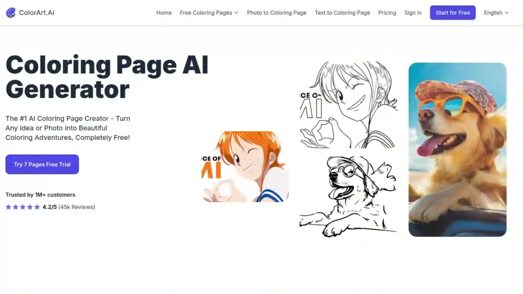 screenshot of ColorArt official homepage