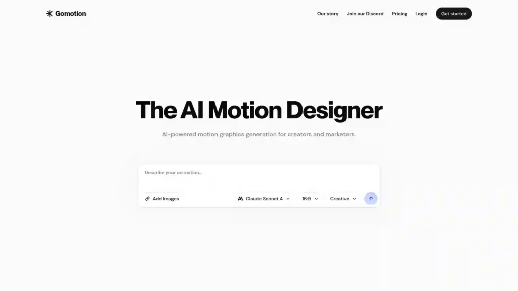 screenshot of Gomotion official homepage