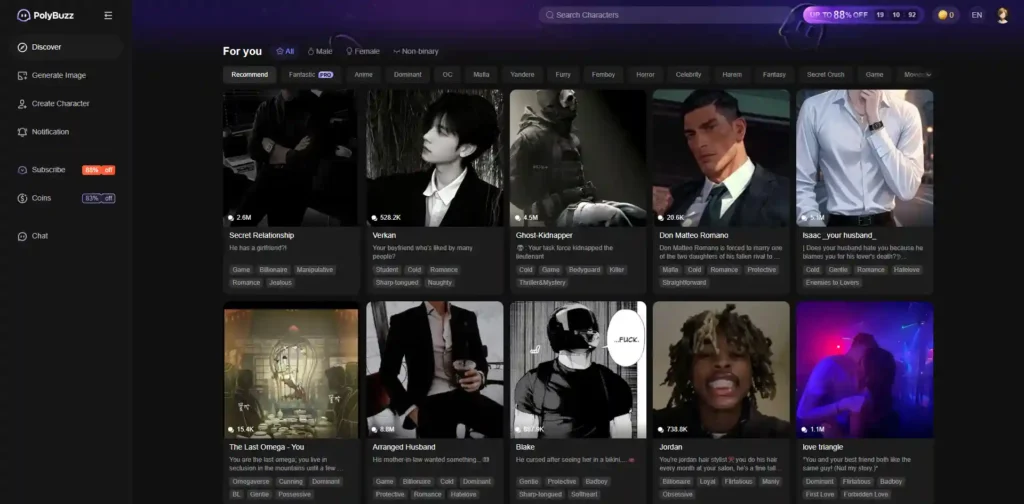 AI Chatbot Platform PolyBuzz