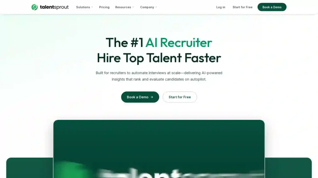 Screenshot of TalentSprout’s official homepage