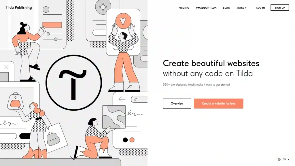 Screenshot of Tilda Publishing’s official homepage